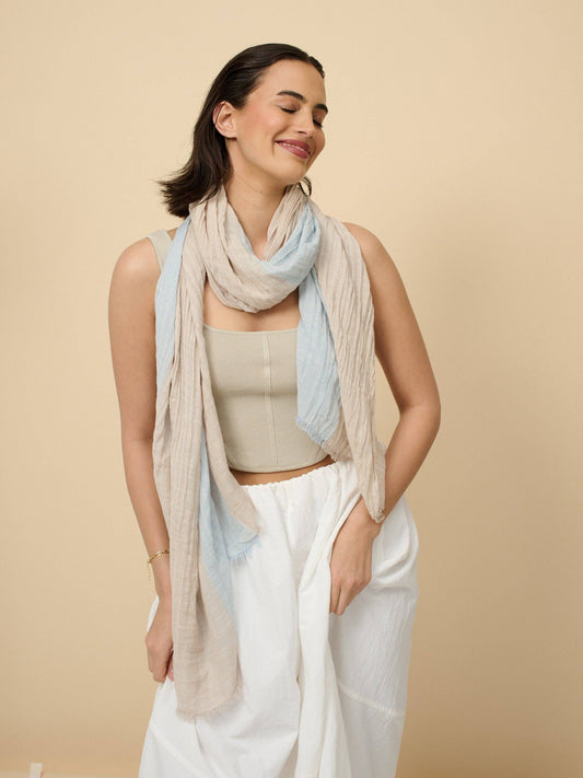 Two Tone Cotton Lightweight Scarf