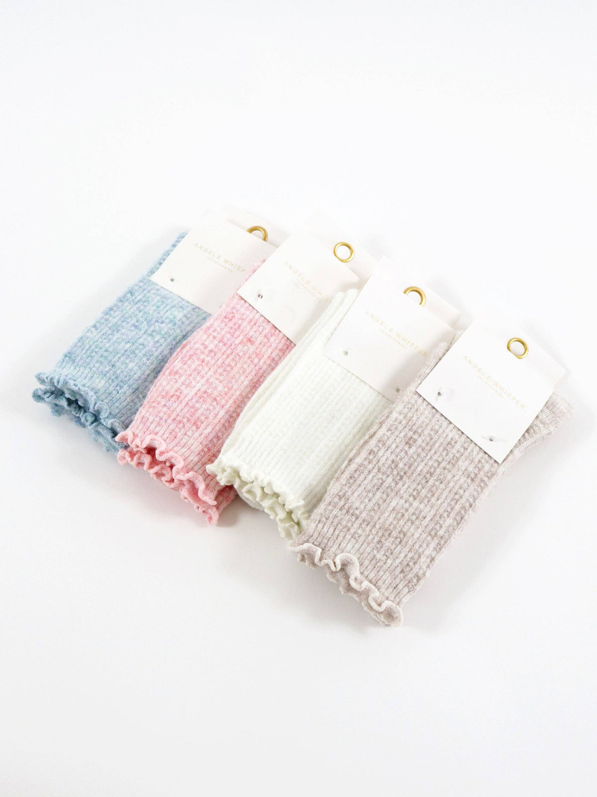 Hommy Frill Wool Crew Socks in Blue