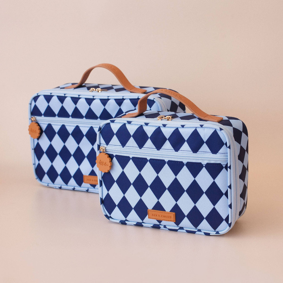 Navy Diamonds Large Lunch Bag