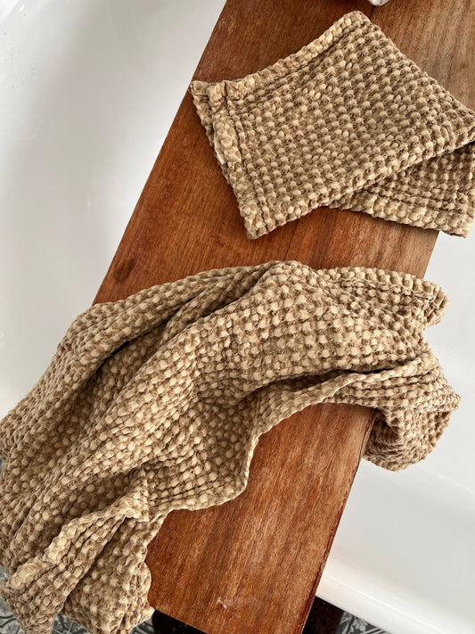 Waffle Tea/Hand Towel - Light Rust