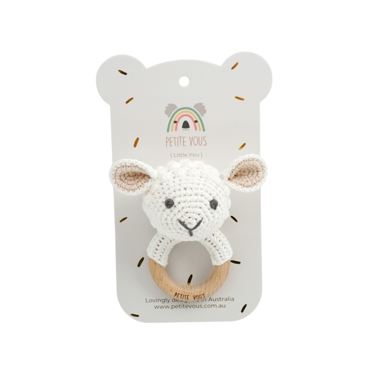 Petite Vous Crochet Ring Rattle - Lulu the Lamb
