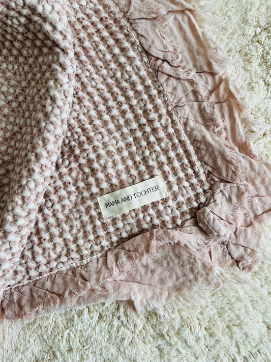 Waffle Throw Blanket - Dusty Pink