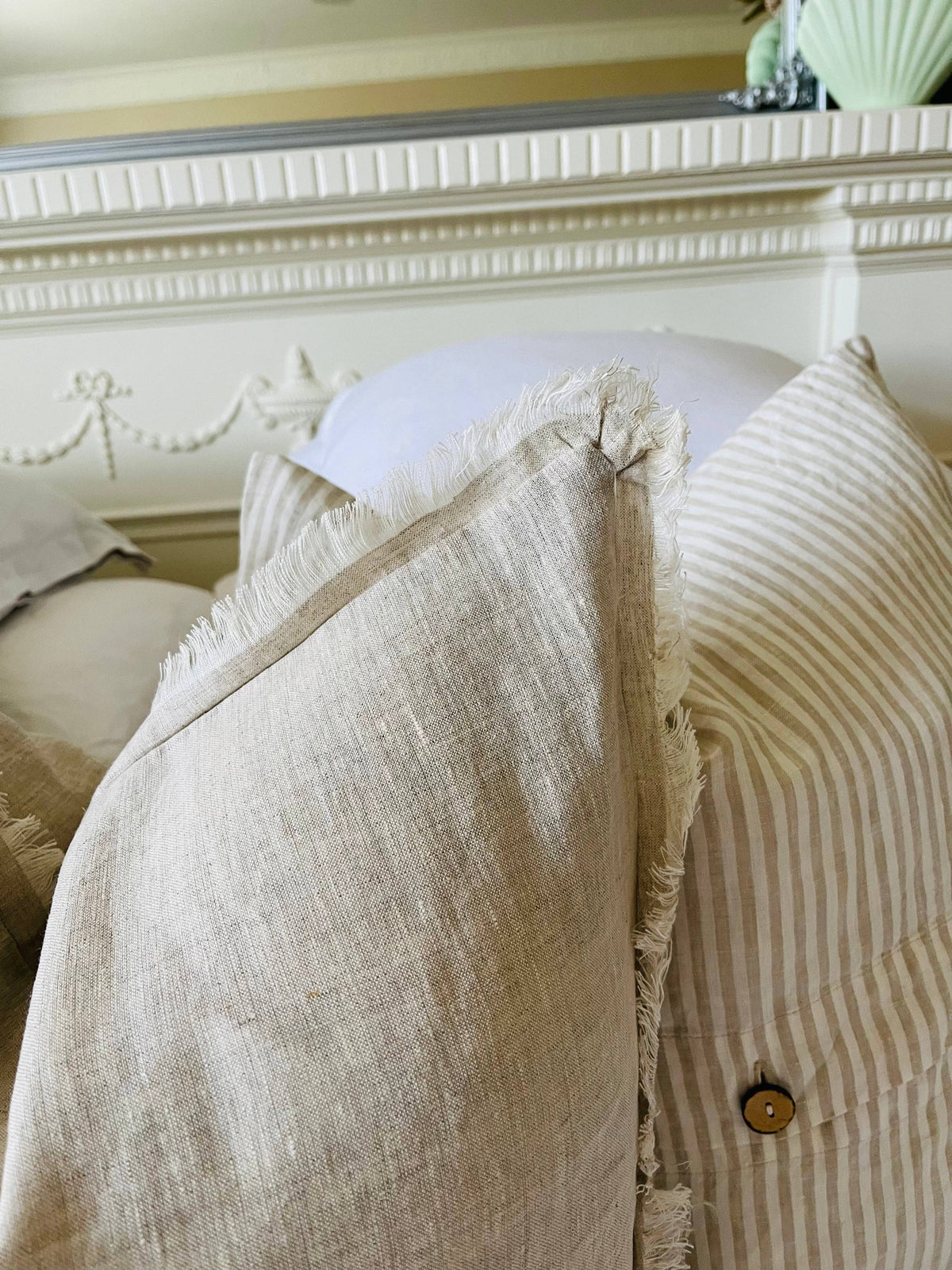 Hand Frayed Pure Linen - Natural