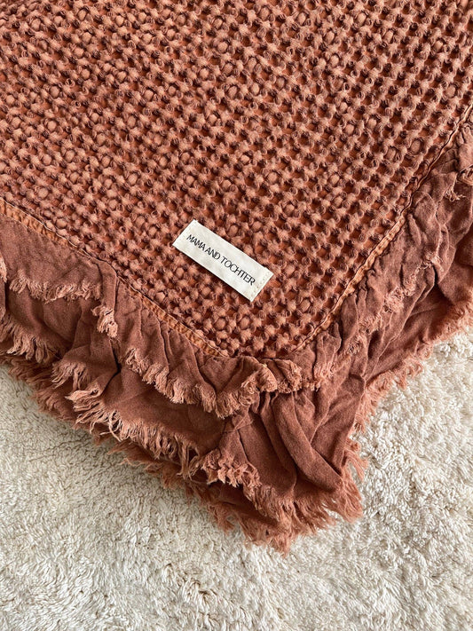 Waffle Throw Blanket - Terracotta