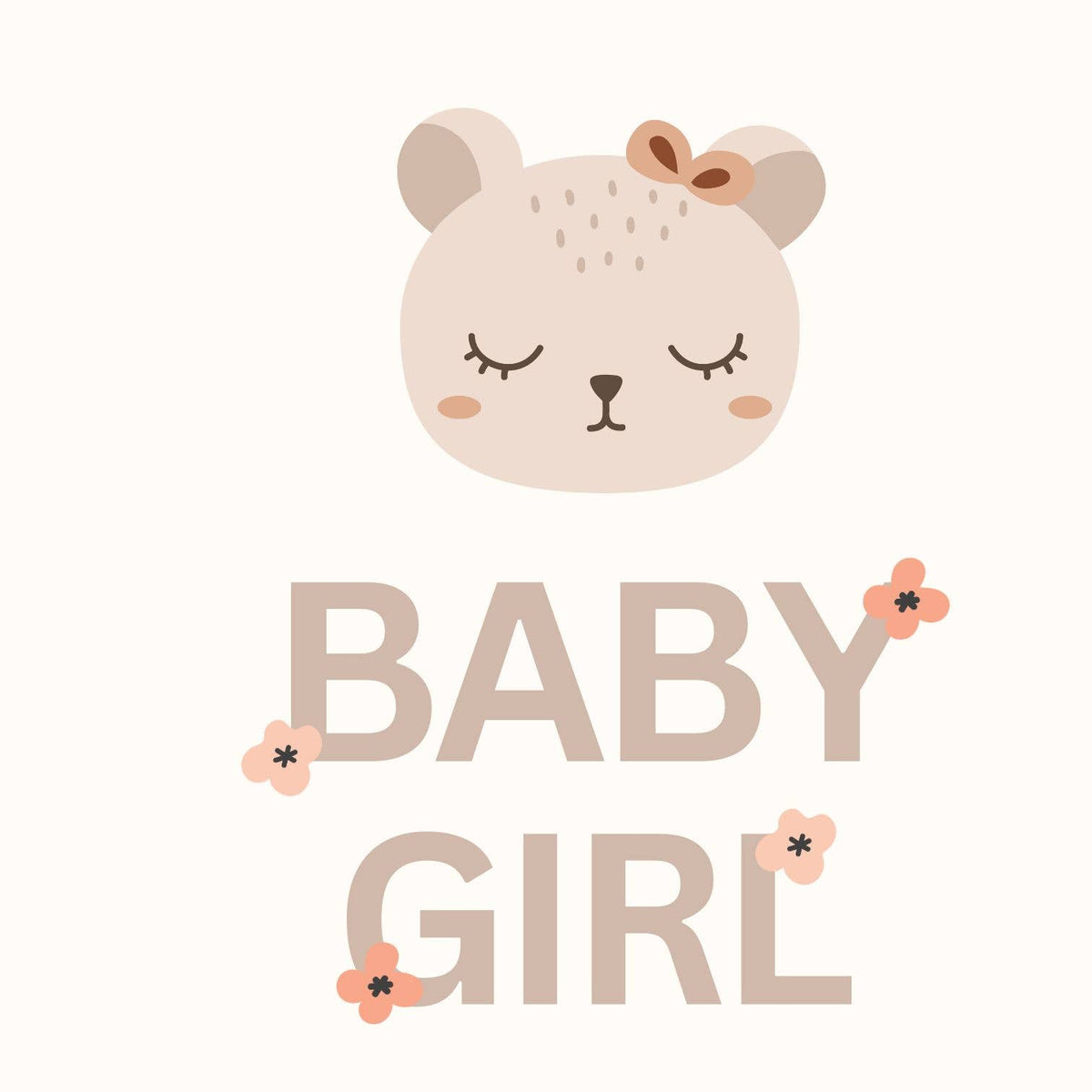 Petite Vous Greeting Card - Baby Girl Bear