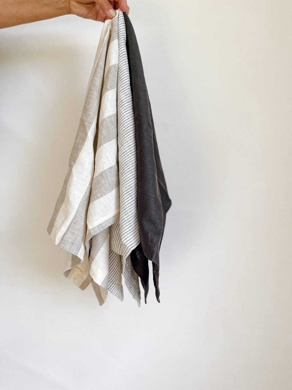 French Linen Tea Towel - Pinstripe