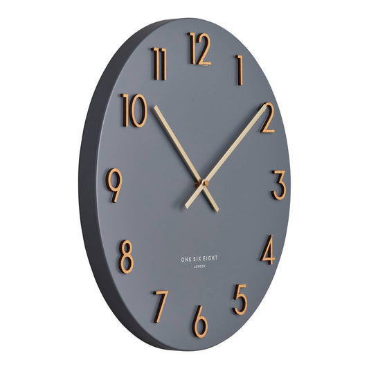 Katelyn Charcoal Grey 60cm Metal Wall Clock