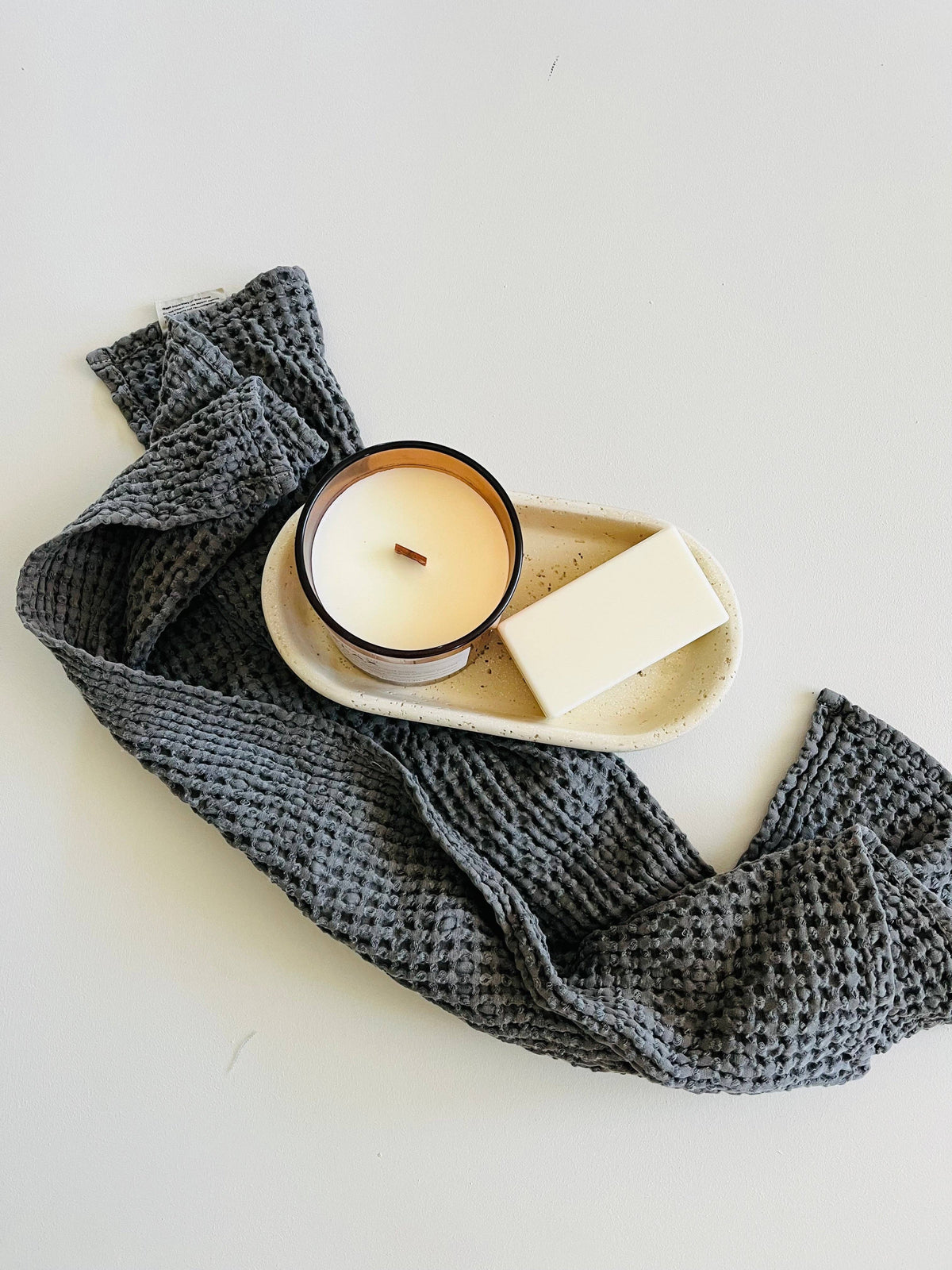 Waffle Tea/Hand Towel - Charcoal