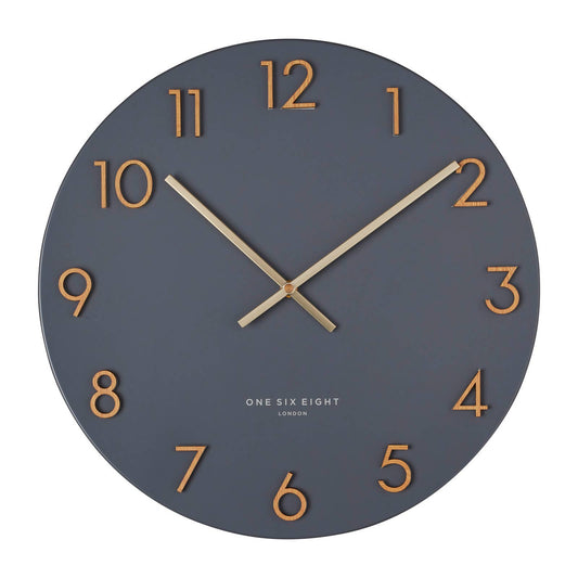 Katelyn Charcoal Grey 60cm Metal Wall Clock