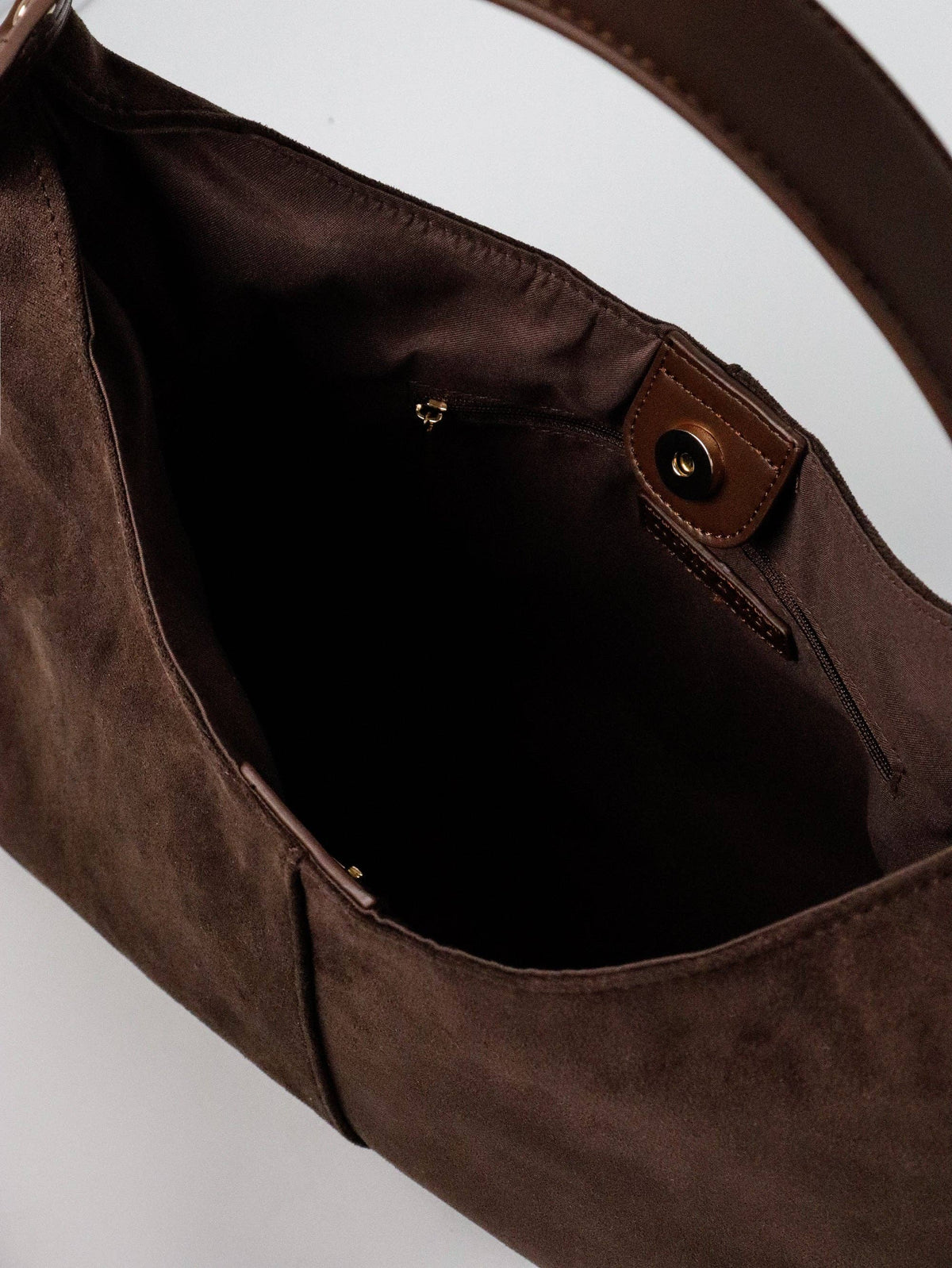 Remy Suede Shoulder Bag in Brown