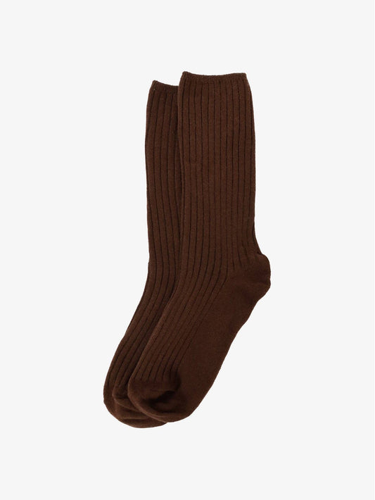 Chloe Everyday Ribbed Socks in Brown