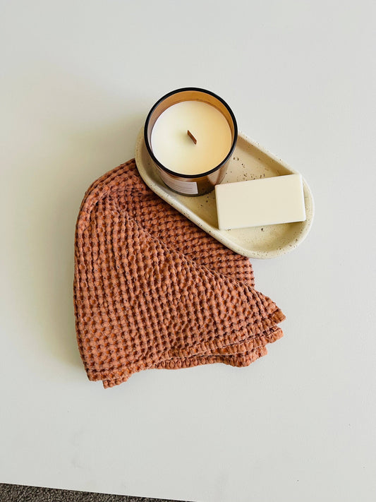 Waffle Tea/Hand Towel - Terracotta