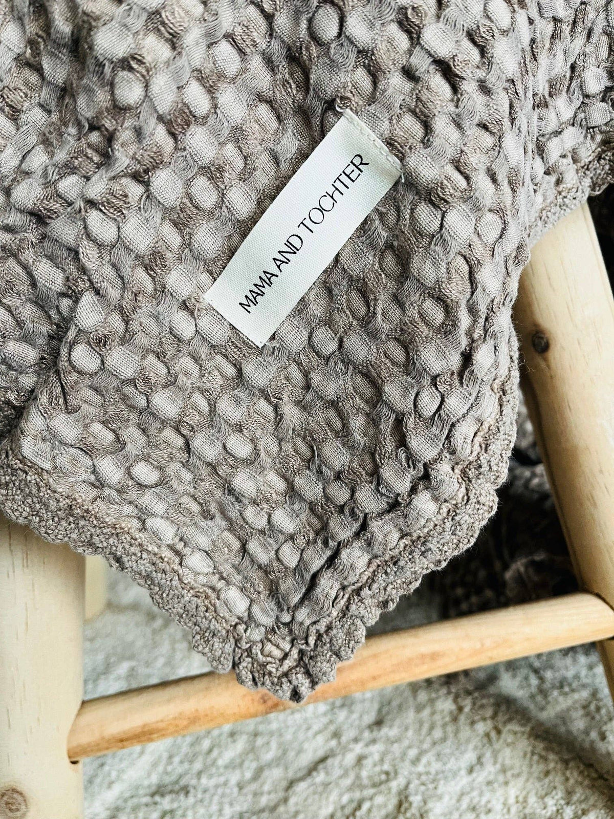 Organic Cotton Bamboo Waffle Throw Blanket - Milk Chocolate
