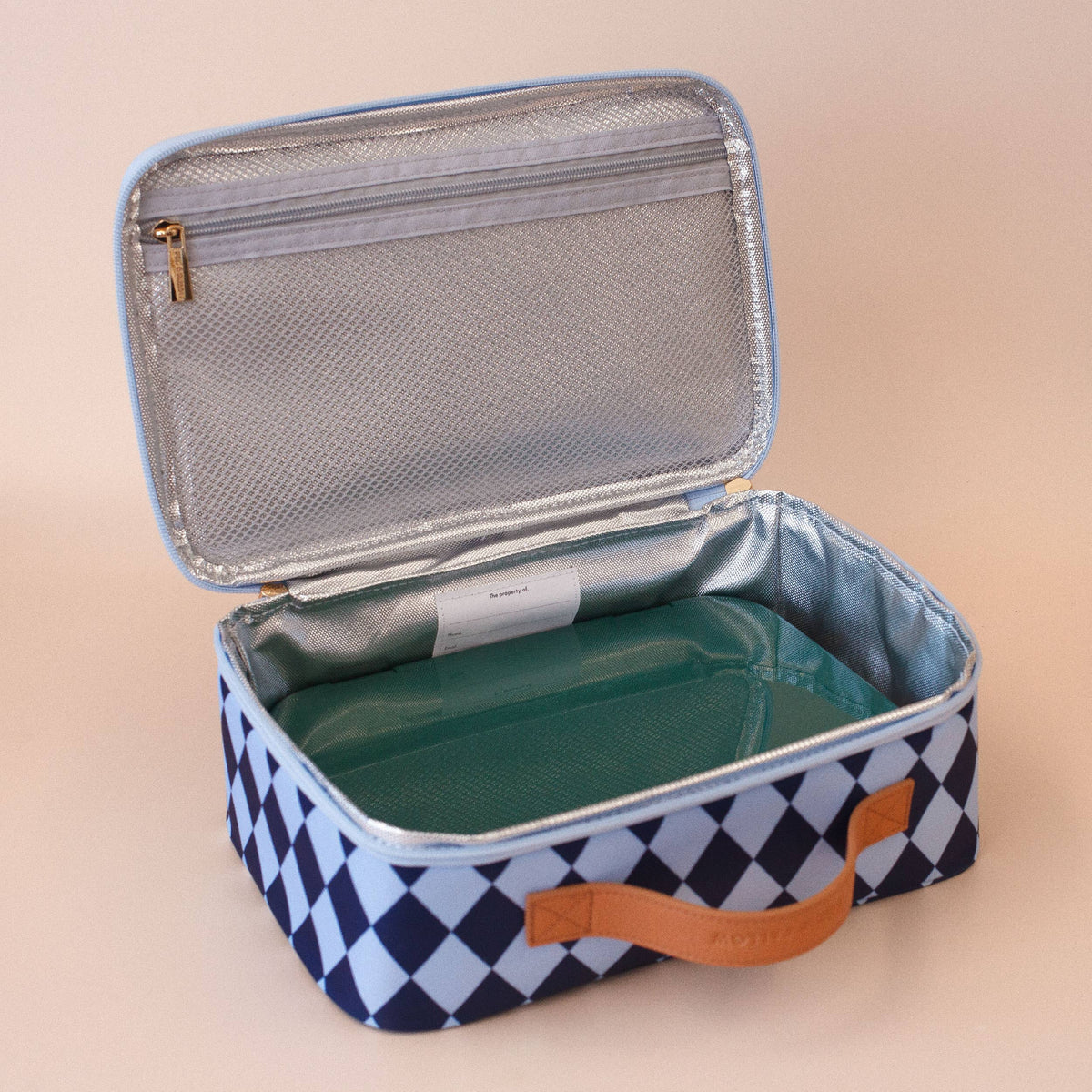 Navy Diamonds Large Lunch Bag