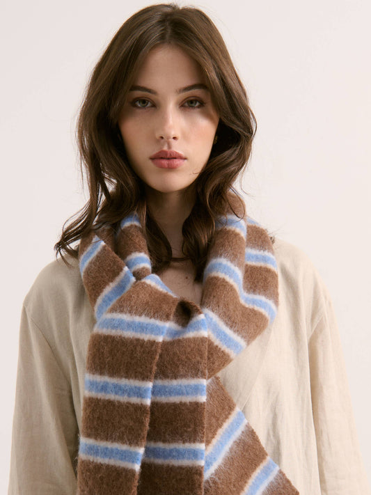 Basset Stripe Fluffy Scarf
