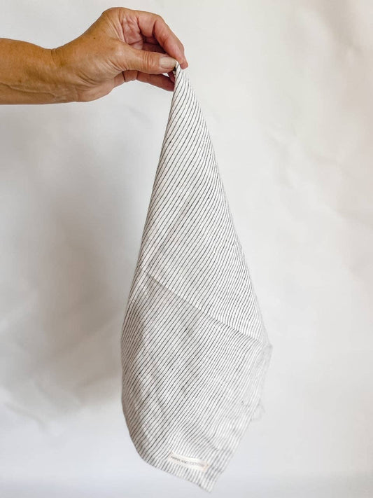 French Linen Tea Towel - Pinstripe