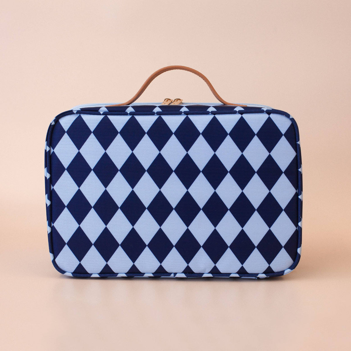 Navy Diamonds Large Lunch Bag