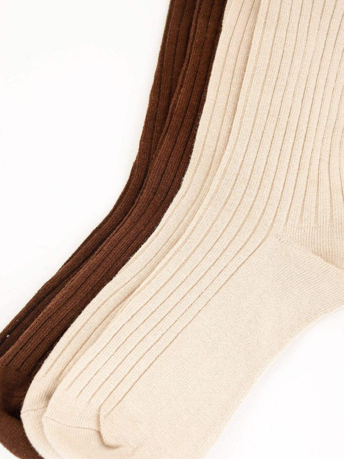 Chloe Everyday Ribbed Socks in Brown