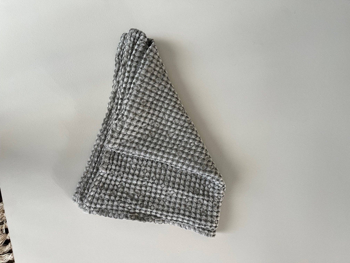 Waffle Tea/Hand Towel - Light Grey