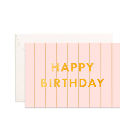 Birthday Peony Pinstripe Mini Greeting Card