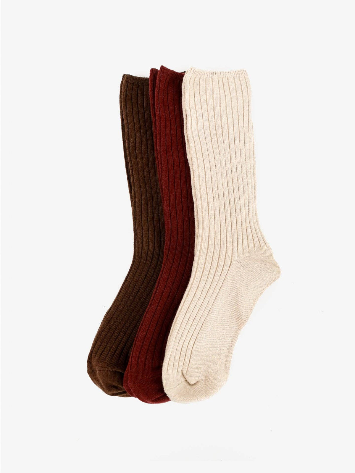 Chloe Everyday Ribbed Socks in Brown