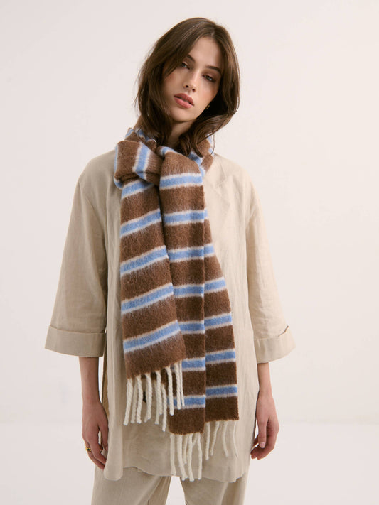 Basset Stripe Fluffy Scarf