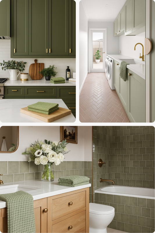 Waffle Tea/Hand Towel - Light Olive