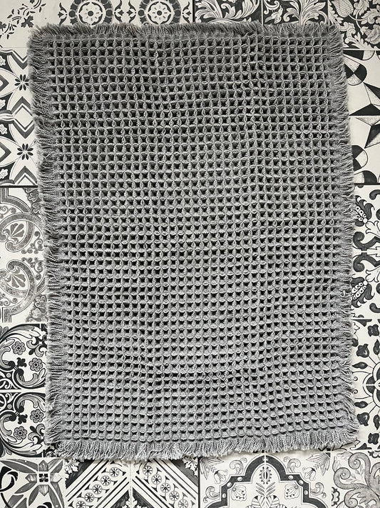 Microfiber Waffle Non slip Bath Mat - Grey