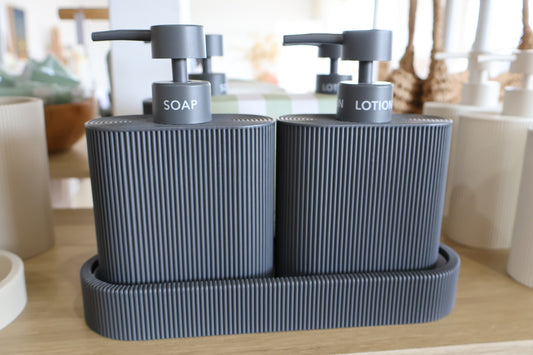 Sid Dispenser Set of 2 Charcoal