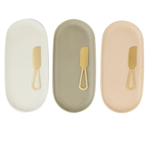 Dawn Plate & Cheese Knife Set