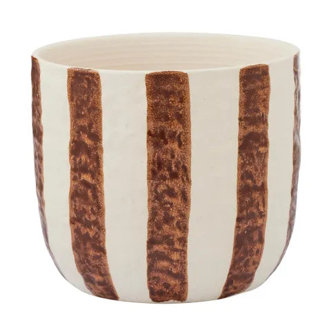 Rayas Ceramic Pot Tan