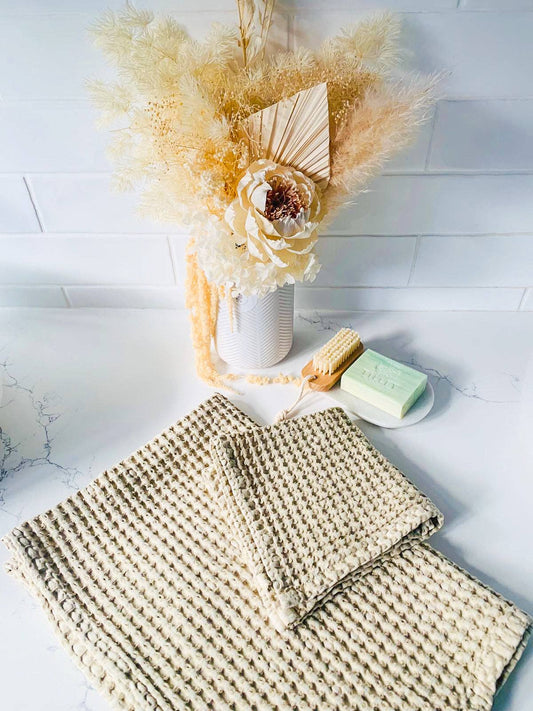 Waffle Tea/Hand Towel - Natural