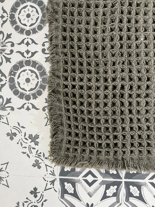Microfiber Waffle Non slip Bath Mat - Deep Olive