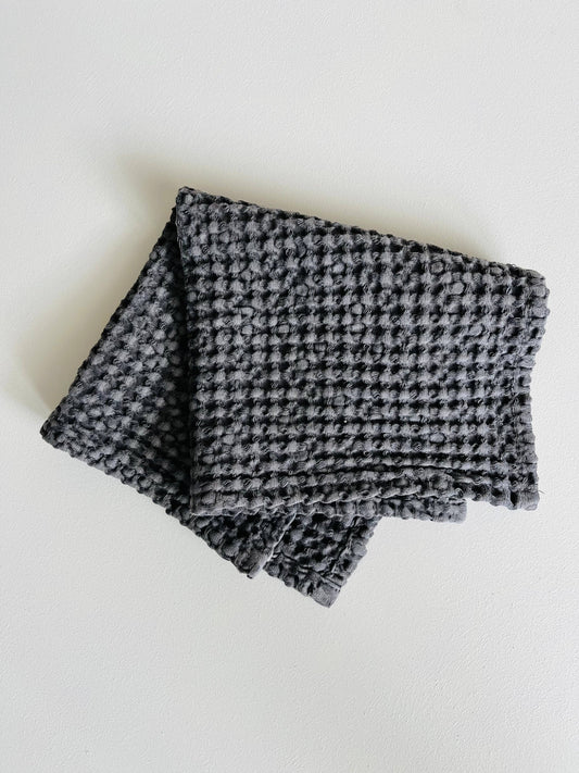 Waffle Face Cloth - Charcoal