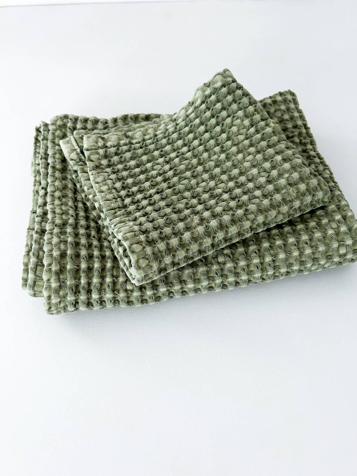 Waffle Tea/Hand Towel - Light Olive