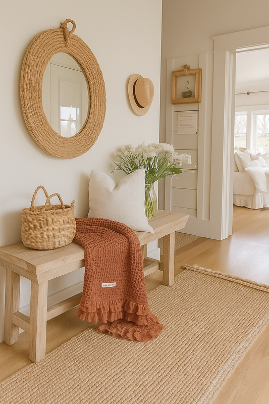 Waffle Throw Blanket - Terracotta