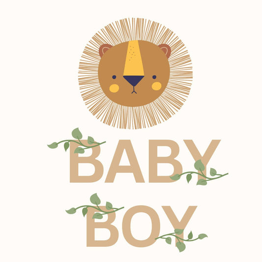 Petite Vous Greeting Card - Baby Boy Lion