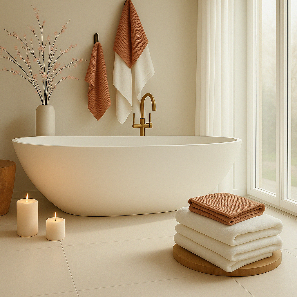 Waffle Tea/Hand Towel - Terracotta