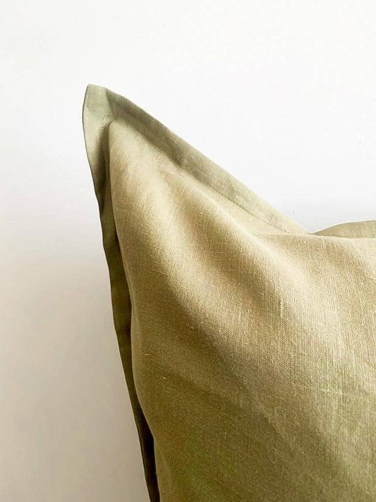 Linen Euro Cushion - Olive