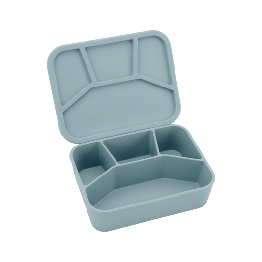 Silicone Bento Lunch Box 4 Compartments - Rock Blue