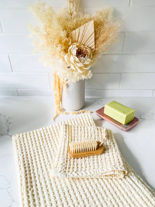 Waffle Tea/Hand Towel - Cream