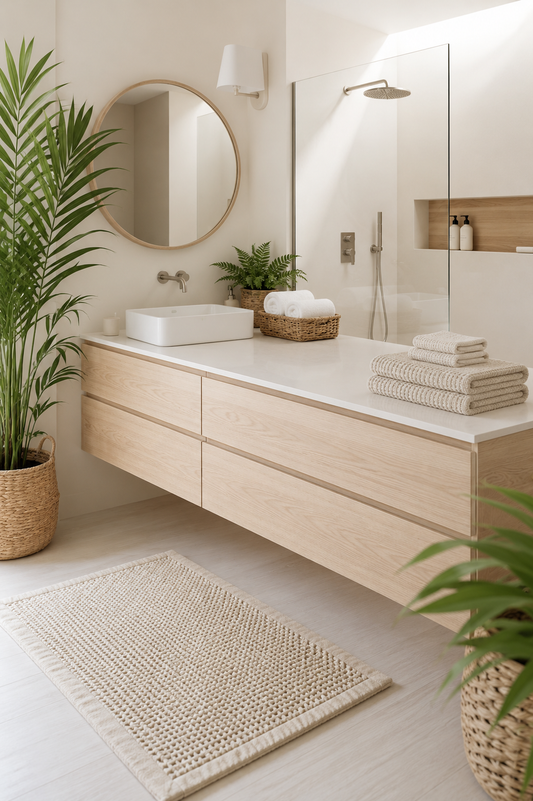 Organic Cotton Waffle Bathmat - Natural