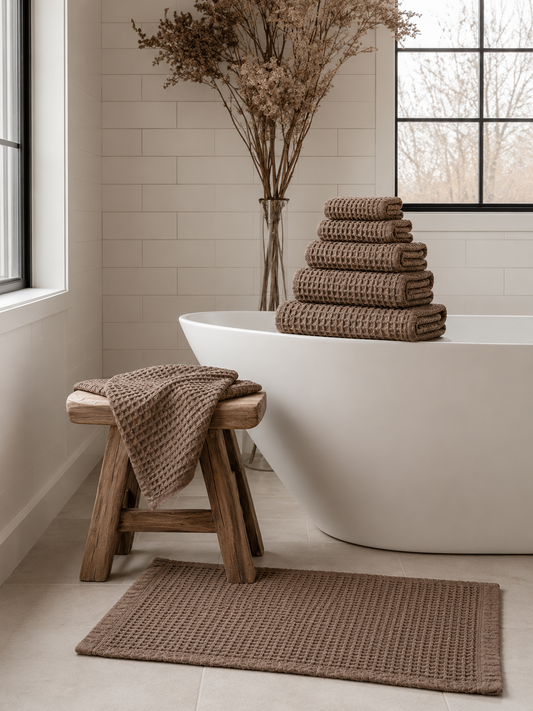 Waffle Tea/Hand Towel - Milk Chocolate